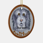 Sheepdog Poker Face Keramisch Ornament (Rechts)