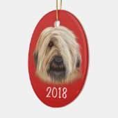 Sheepdog Portrait Keepomwille Jaar Keramisch Ornament (Links)