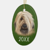 Sheepdog Portrait Keepomwille Jaar Keramisch Ornament (Links)
