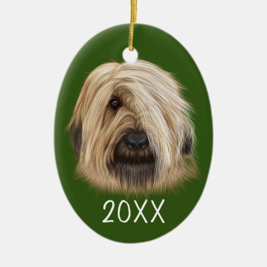Sheepdog Portrait Keepomwille Jaar Keramisch Ornament (Voorkant)