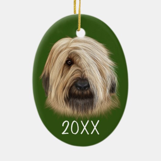 Sheepdog Portrait Keepomwille Jaar Keramisch Ornament (Achterkant)