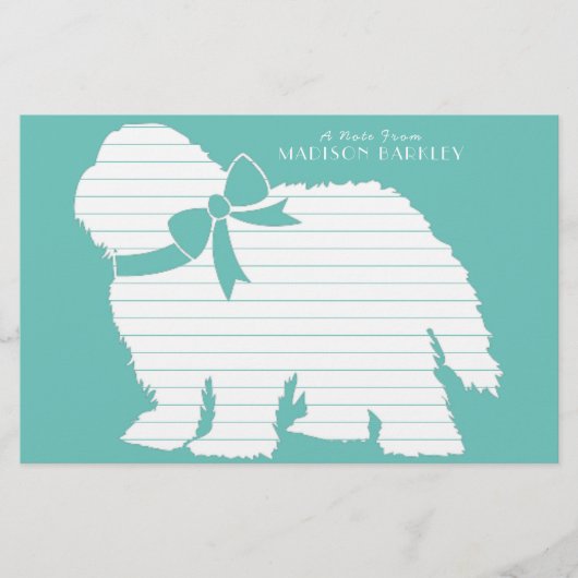 Sheepdog Puppy Old English Sheep Dog Briefpapier (Voorkant)