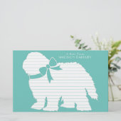 Sheepdog Puppy Old English Sheep Dog Briefpapier (Staand voorkant)