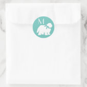 Sheepdog Puppy Old English Sheep Dog Ronde Sticker (Tas)