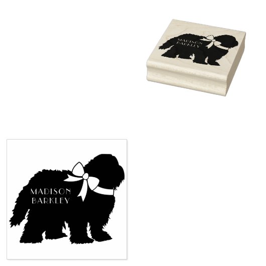 Sheepdog Puppy Old English Sheep Dog Rubberstempel (Gestempeld)