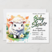Sheepish Wonder Lamb Meisje Baby shower Kaart (Voorkant)