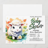 Sheepish Wonder Lamb Meisje Baby shower Kaart (Voorkant / Achterkant)