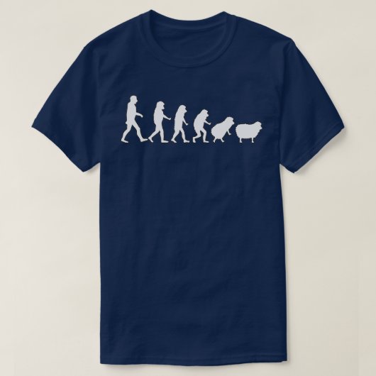 Sheeple Evolutie van mens tot schaap wordt schapen T-shirt (Design voorkant)
