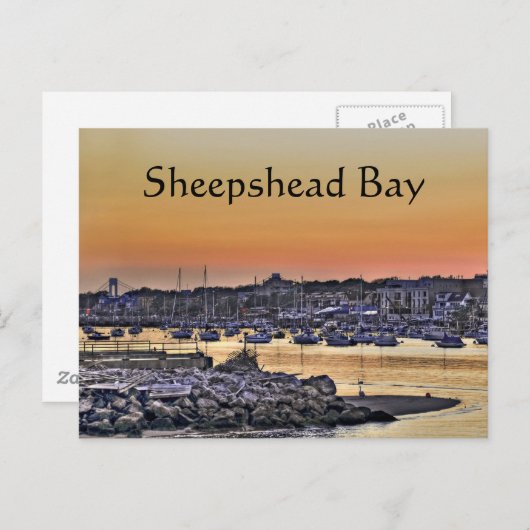 Sheepshead Baai, NY van Brooklyn Briefkaart (Voorkant / Achterkant)