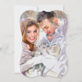 Sheer Botanische Bloemen Overlay Foto Bruiloft Kaart (Achterkant)