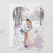 Sheer Botanische Bloemen Overlay Foto Bruiloft Kaart (Achterkant)