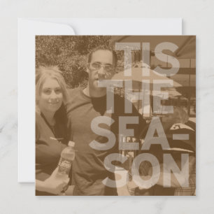 Sheer Brown Sepia Fotokerstkaart Feestdagenkaart