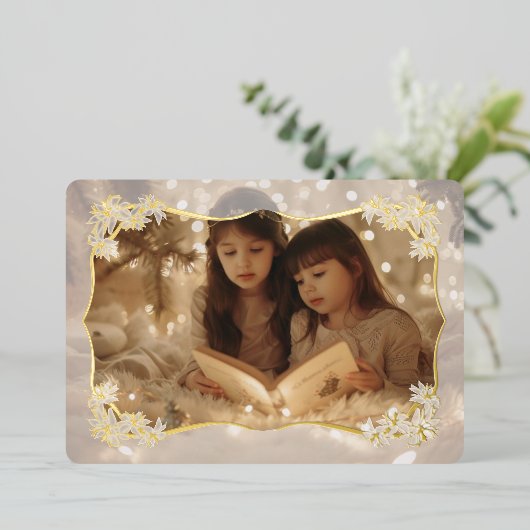 Sheer Floral Lace Holiday Kaart (Staand Voorkant)