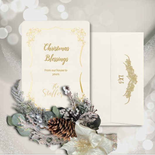 Sheer Floral Lace Ivory Vakantie Kaart