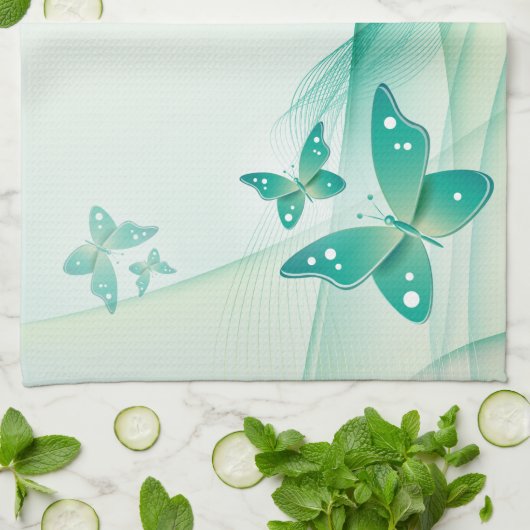 Sheer Green Butterfly Veil Amerikaanse MoJo Kit Theedoek (Gevouwen)