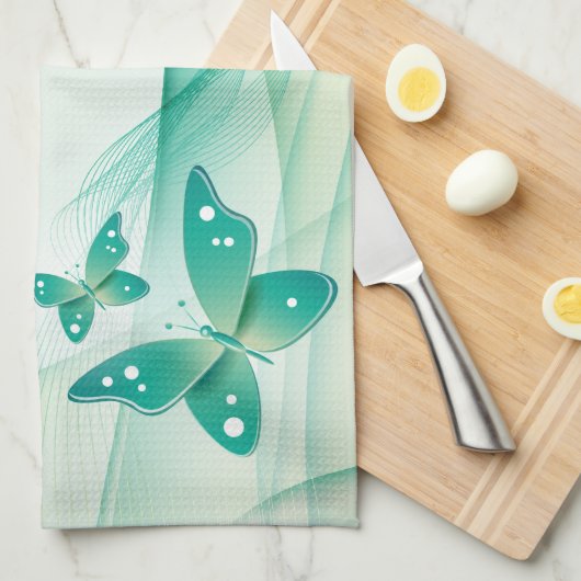 Sheer Green Butterfly Veil Amerikaanse MoJo Kit Theedoek (Quarter Fold)