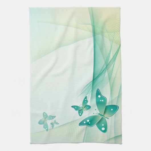 Sheer Green Butterfly Veil Amerikaanse MoJo Kit Theedoek (Verticaal)