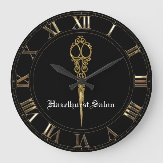 Sheer Hazlehurst Antiqued Scissors Time-stuk Grote Klok (Voorkant)