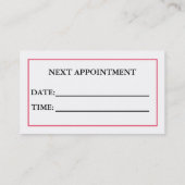 SHEER INDULGENCE SALON & DAY SPA VISITEKAARTJE AFSPRAKENKAARTJE (Achterkant)