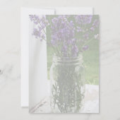 Sheer Mason Jar Lavender Wedding Invitation Kaart (Achterkant)
