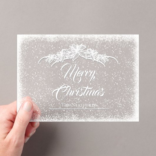 Sheer Poinsettia Lace Acryl Vakantie Kaart Acryl Uitnodigingen (Insitu (Draagbaar))