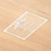 Sheer Poinsettia Lace Acryl Vakantie Kaart Acryl Uitnodigingen (Laagn)