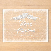 Sheer Poinsettia Lace Acryl Vakantie Kaart Acryl Uitnodigingen (Voorkant)