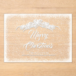 Sheer Poinsettia Lace Acryl Vakantie Kaart Uitnodigingen