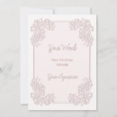 Sheer Poinsettia Lace Blush Foto Kerst Kaart (Achterkant)