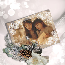 Sheer Poinsettia Lace Flat Holiday Kaart