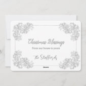 Sheer Poinsettia Lace Flat Holiday Kaart (Achterkant)