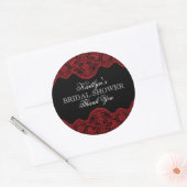 Sheer Red Lace Vrijgezellenfeest Ronde Sticker (Envelop)