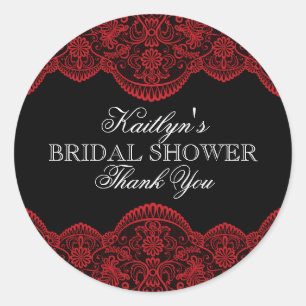 Sheer Red Lace Vrijgezellenfeest Ronde Sticker