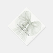 Sheer Sage Bow Script Neutral Baby Servet (Hoek)