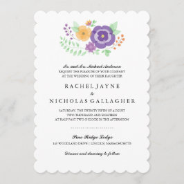 Sheer Summer Flowers | Bruiloft Kaart