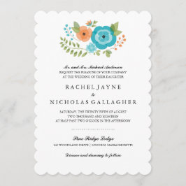 Sheer Summer Flowers | Bruiloft Kaart