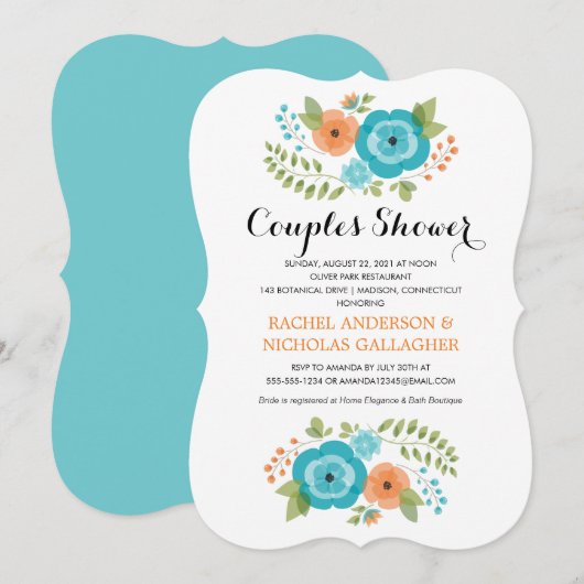 Sheer Summer Flowers | Koppels douche Kaart (Voorkant / Achterkant)