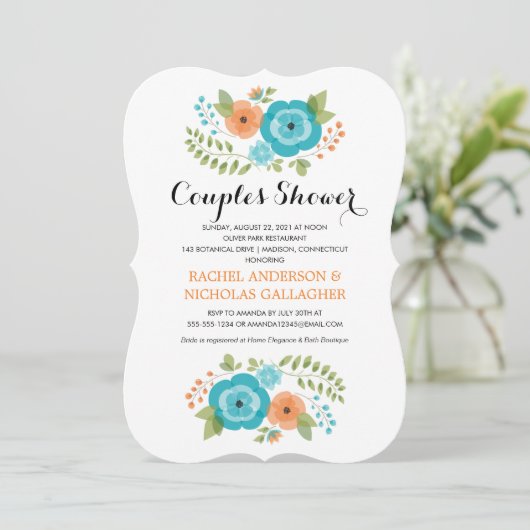 Sheer Summer Flowers | Koppels douche Kaart (Staand voorkant)