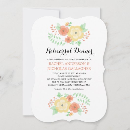 Sheer Summer Flowers | repetitie diner Kaart (Voorkant)