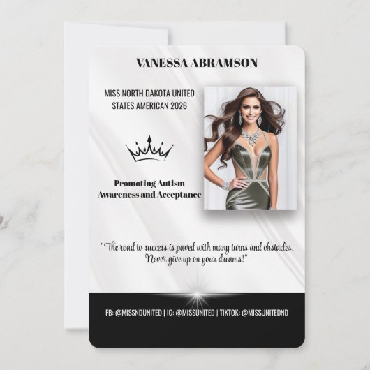 Sheer Sunburst Pageant Autograph Card Feestdagenkaart (Achterkant)