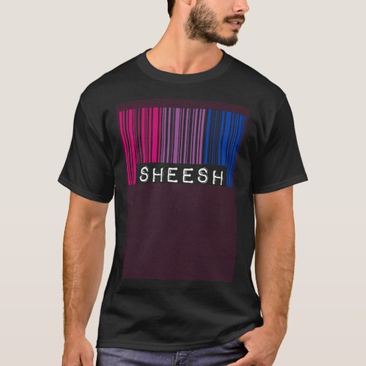 Sheesh Barcode Biseksuele Pride Vlag Esthetische S T-shirt (Voorkant)