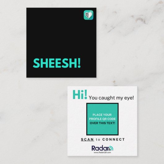 Sheesh! Vierkante Visitekaartje (Voorkant / Achterkant)