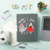 sheet/6 Polka-Dot 1950s Retro Rockabilly Vrouwen Sticker (iPad Cover)
