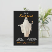 Sheet-Faced Ghost Cocktails Volwassen Halloween Pa Kaart (Staand voorkant)