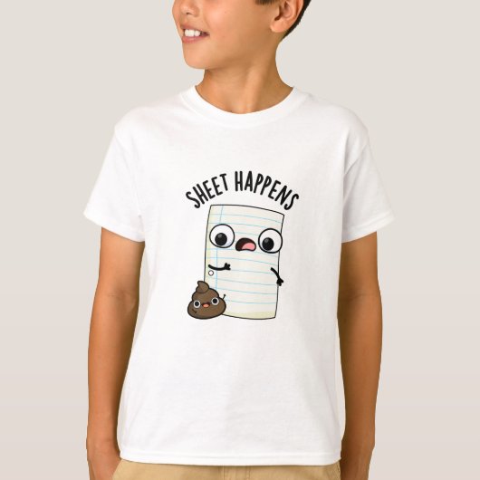 Sheet Happens Grappige Papieren Pun T-shirt (Voorkant)