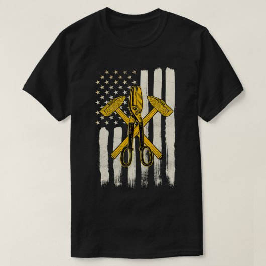 Sheet Metal Worker Gifts Funny Patriotic American  T-shirt (Design voorkant)