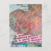 Sheet Music Heart Mixed Media Collage Briefkaart (Voorkant)