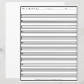 Sheet Music Manuscript Staff Line Clef Paper Sheet (Voorkant / Achterkant)