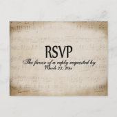 Sheet Music RSVP Dinner Choices Postcard Uitnodiging Briefkaart (Voorkant)