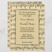 Sheet Music Wedding Uitnodiging (Voorkant / Achterkant)
